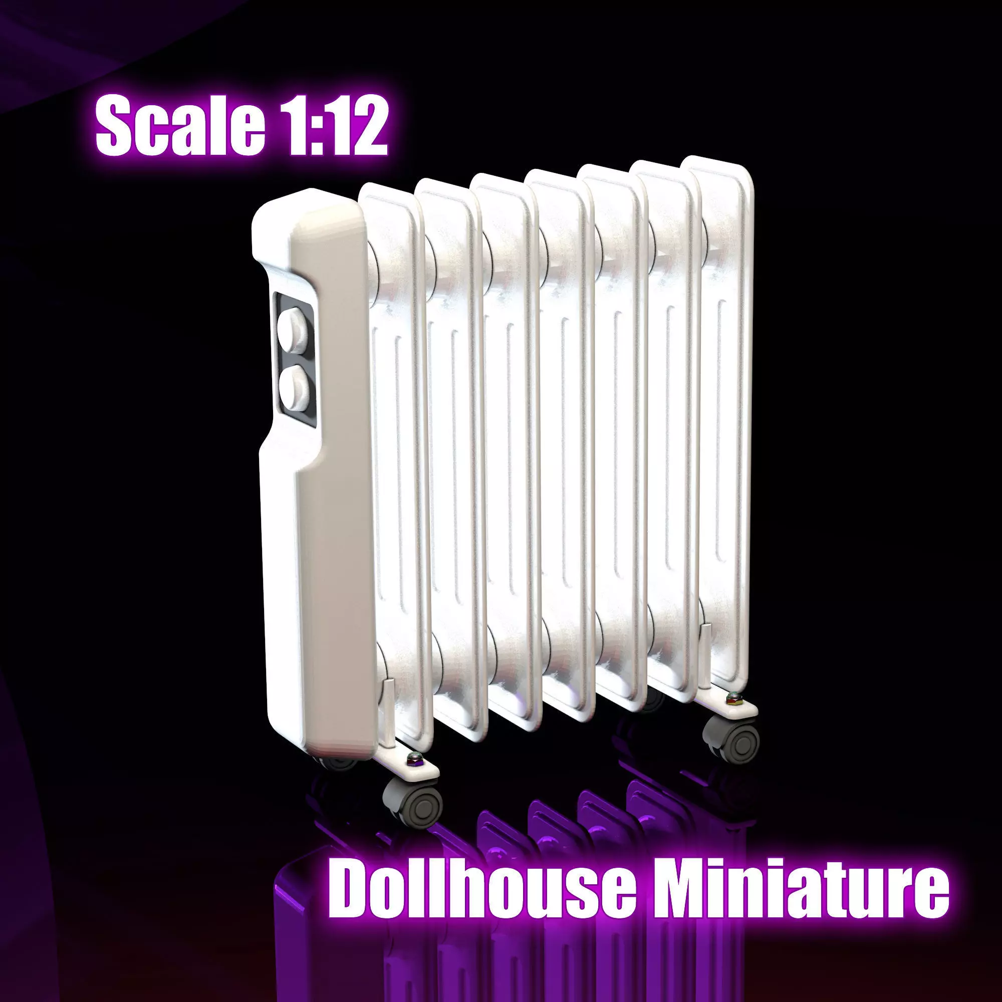 Miniature Radiator Heater STL for Dollhouse or Diorama 3D print model_0