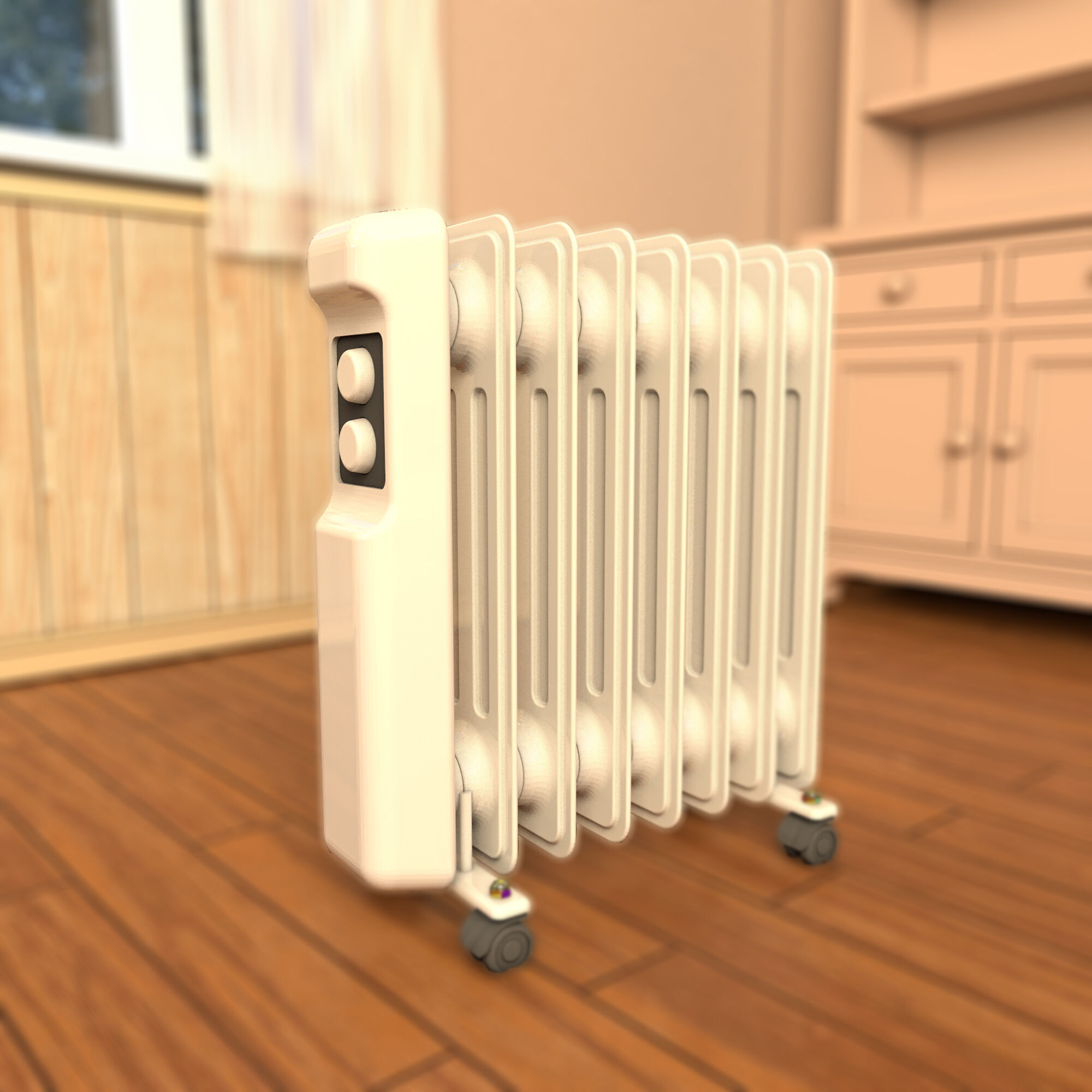 Miniature Radiator Heater STL for Dollhouse or Diorama 3D print model_3