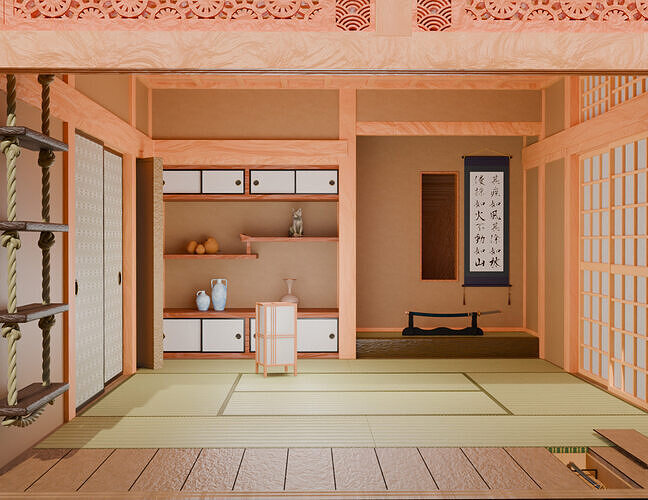 Room of Ninja House 3D model