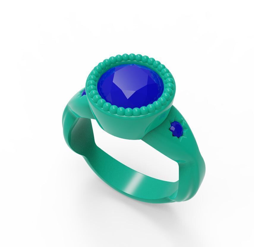 Diamond ring 001 3D print model_3