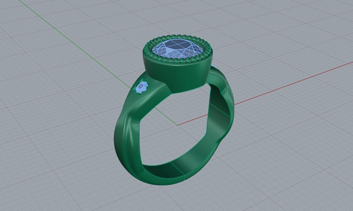 Diamond ring 001 3D print model_5