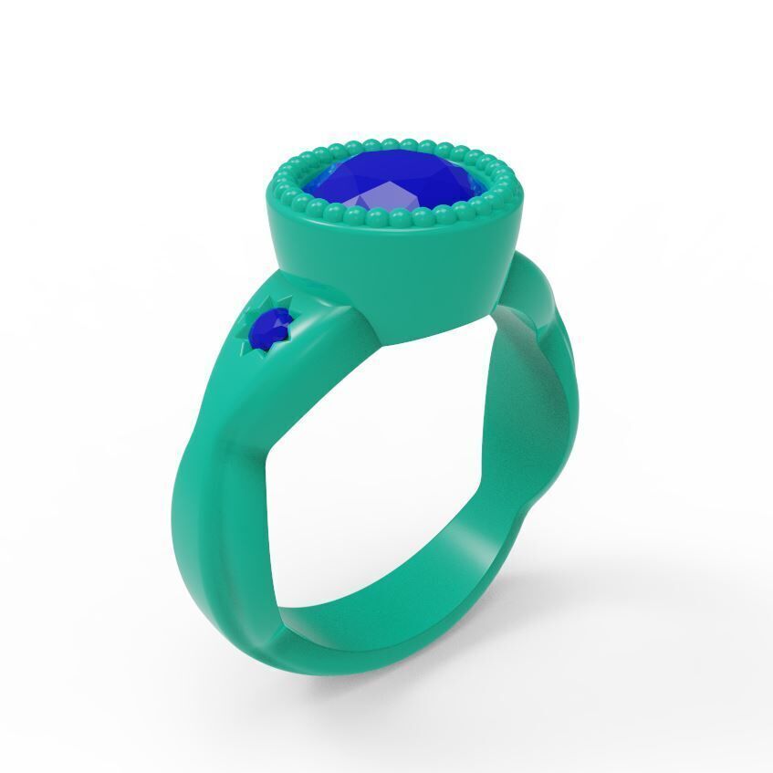 Diamond ring 001 3D print model_2
