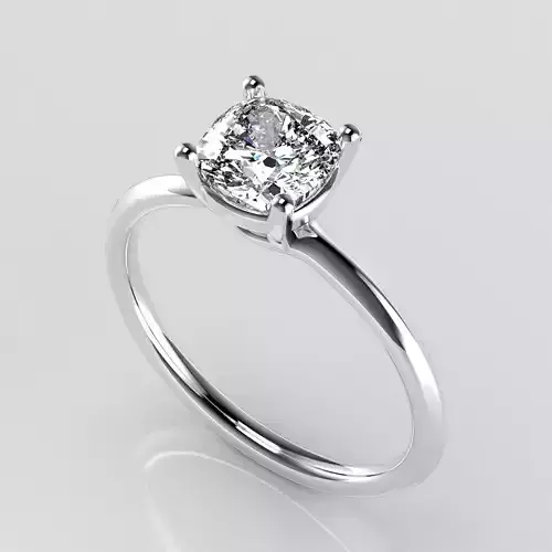 Classic Solitaire Ring - 5-8 mm Cushion cut - 100 ct points