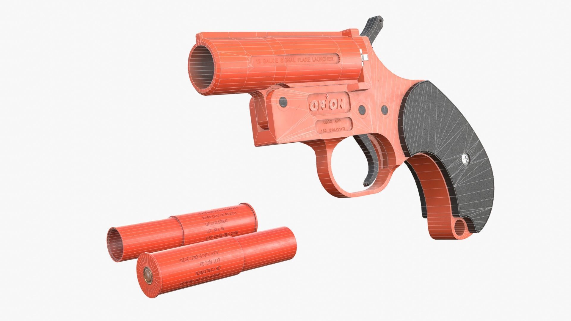 Flare gun Orion Low-poly 3D model_1