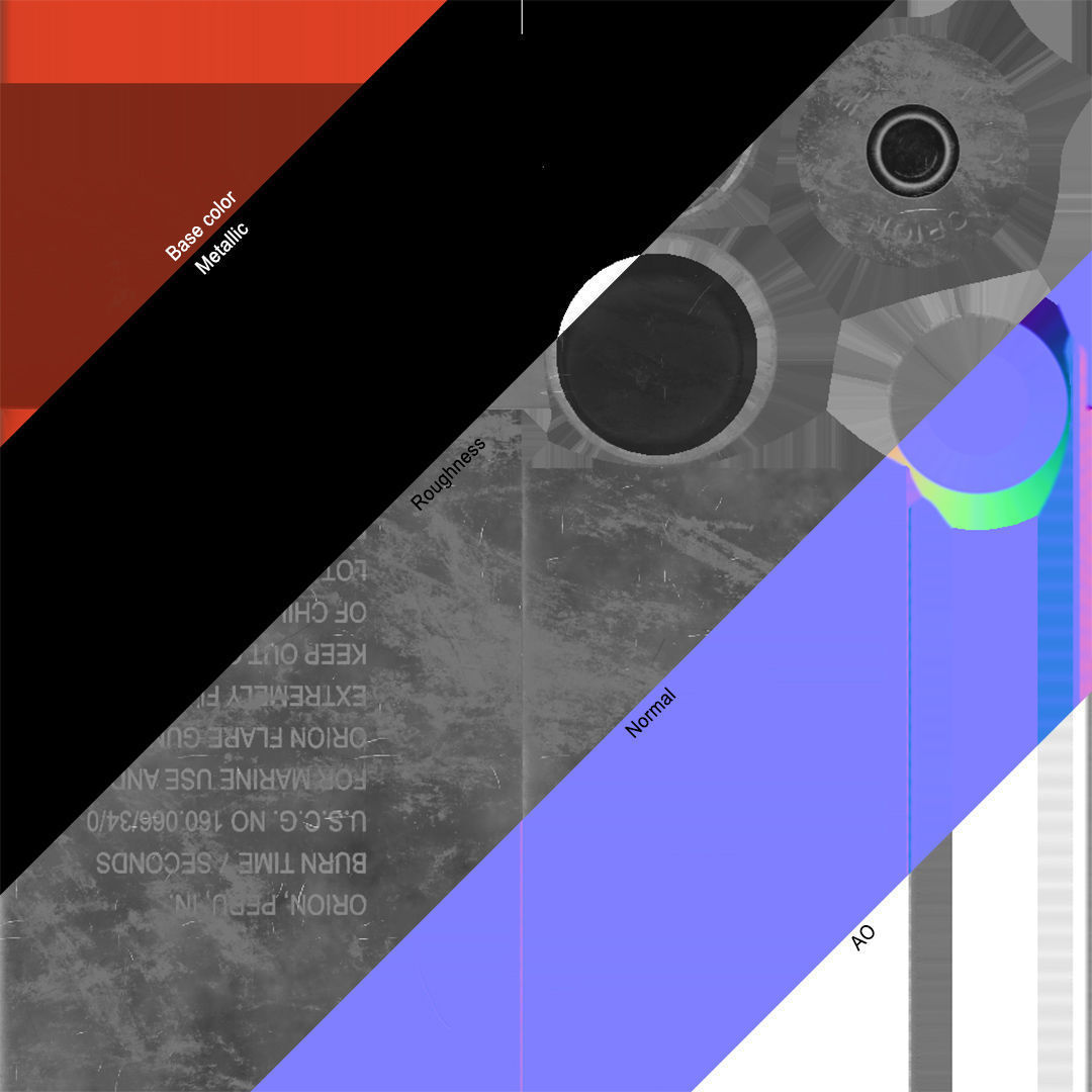 Flare gun Orion Low-poly 3D model_24