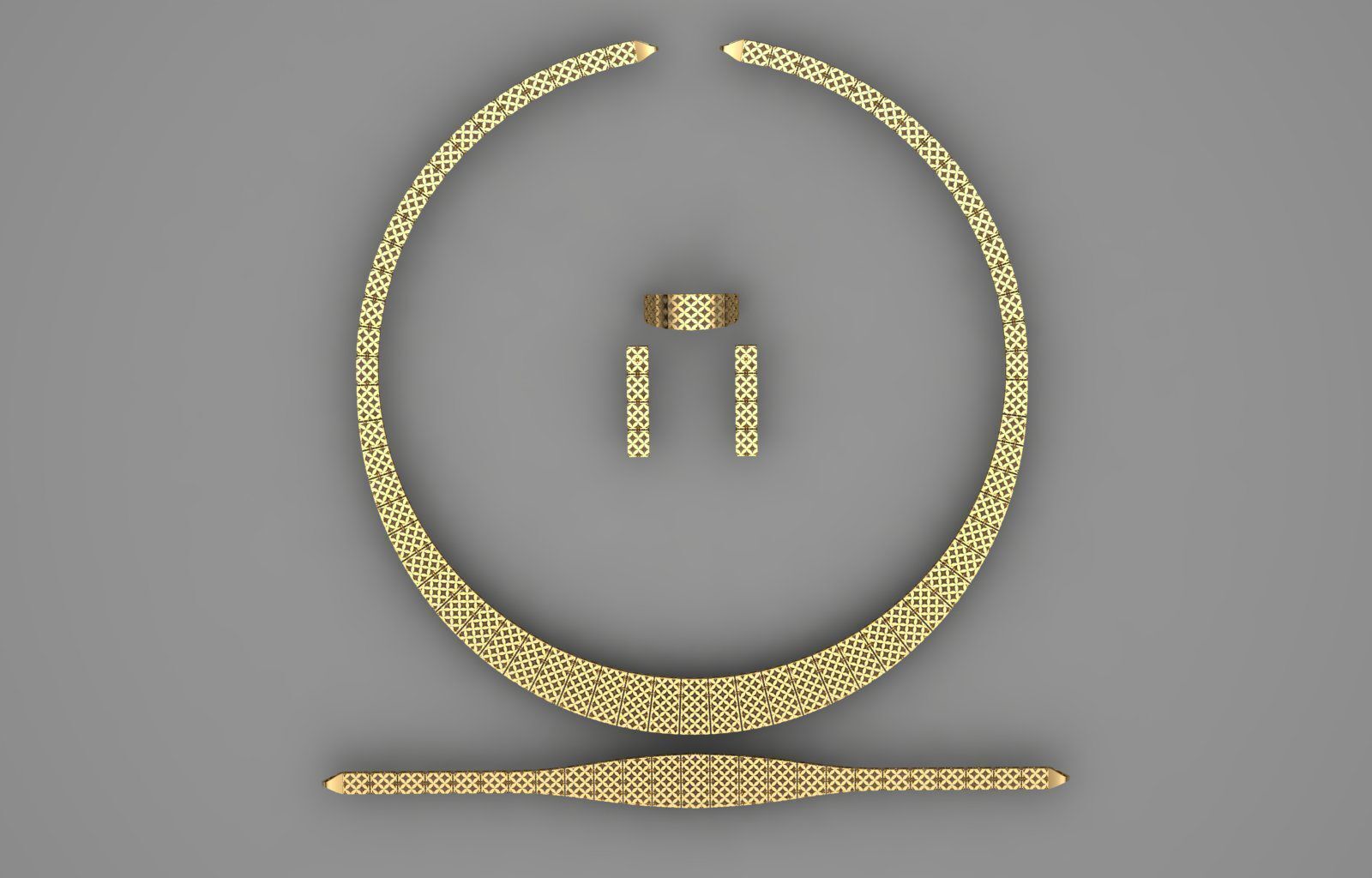 wedding set for gold 3D print model_5