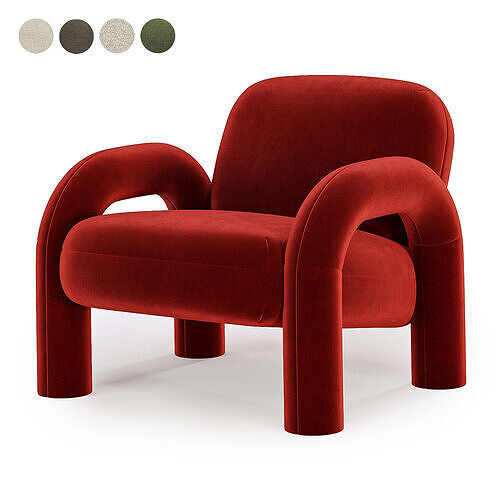 armchair bubo 3D model 4
