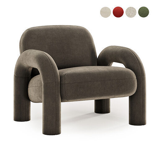 armchair bubo 3D model 5