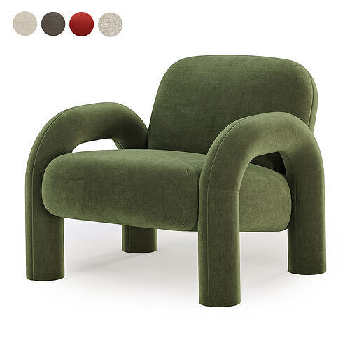 armchair bubo 3D model 2