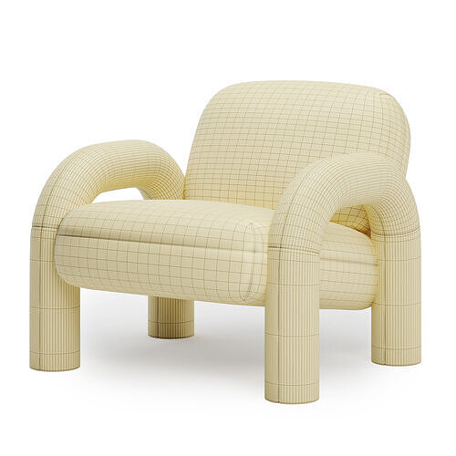 armchair bubo 3D model 7
