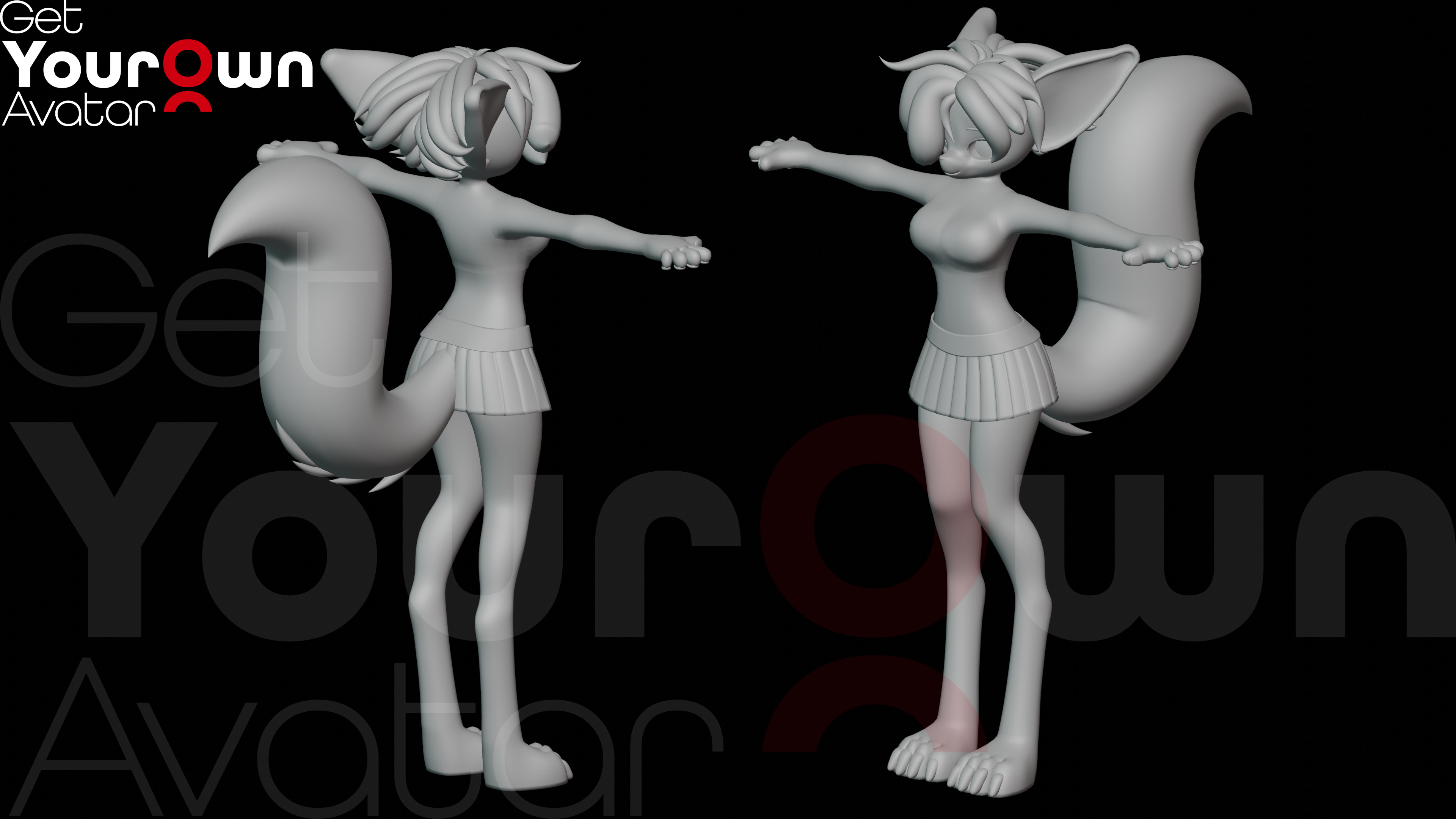 Furry Foxy 3D Avatar For SFM VRChat And Animation Low-poly 3D model_3