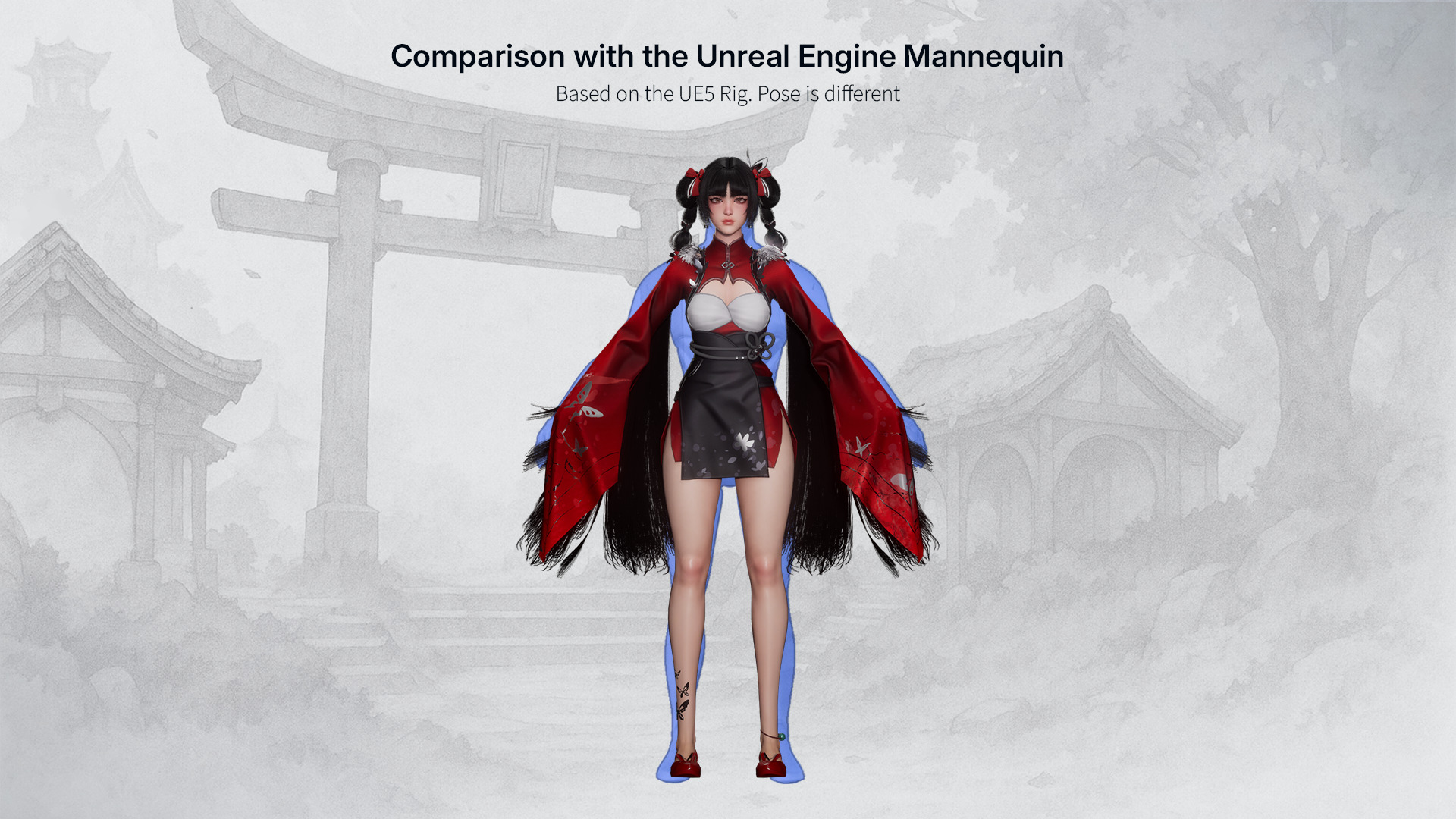 Xiao Jue Asian Girl - Game Ready Low-poly 3D model_16