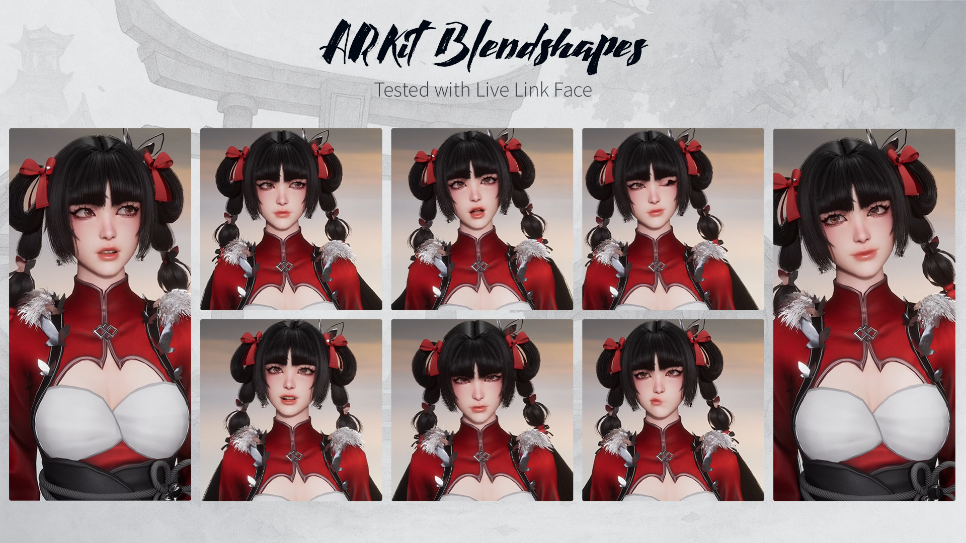 Xiao Jue Asian Girl - Game Ready Low-poly 3D model_7