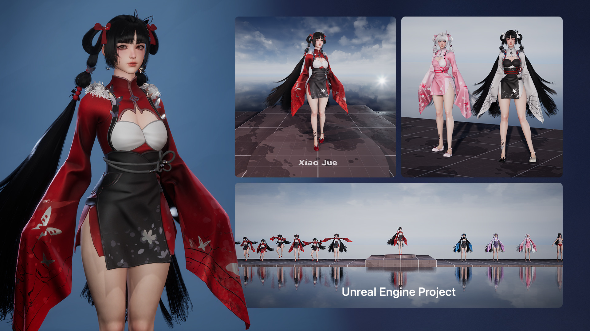 Xiao Jue Asian Girl - Game Ready Low-poly 3D model_18