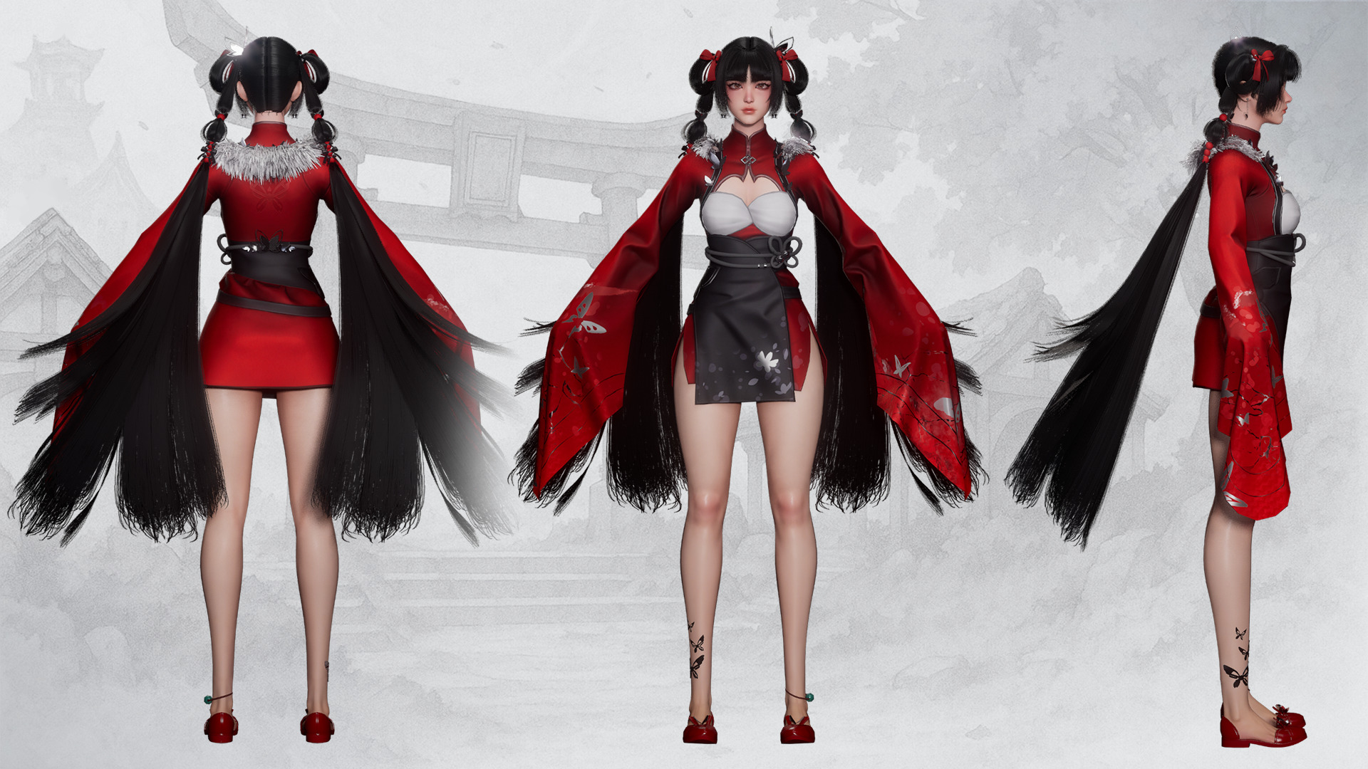 Xiao Jue Asian Girl - Game Ready Low-poly 3D model_23