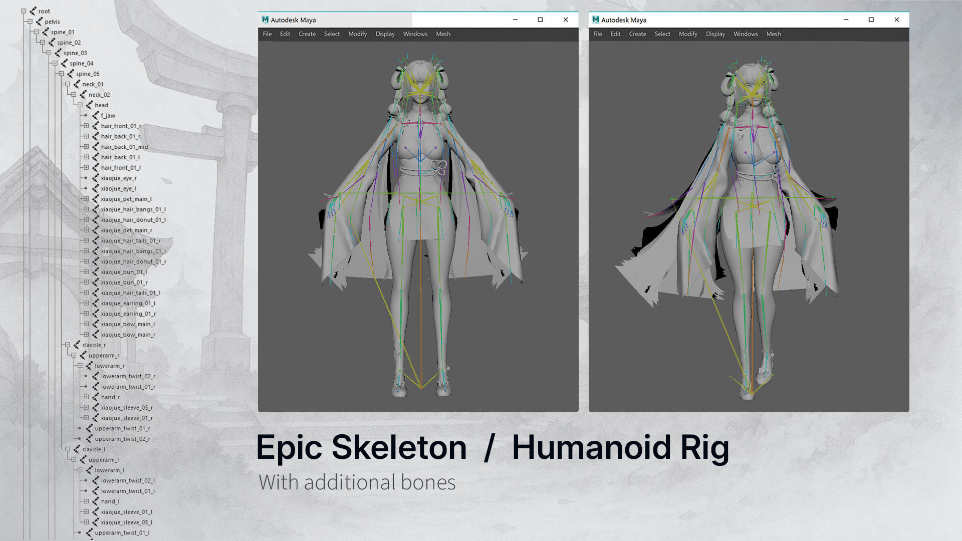 Xiao Jue Asian Girl - Game Ready Low-poly 3D model_15