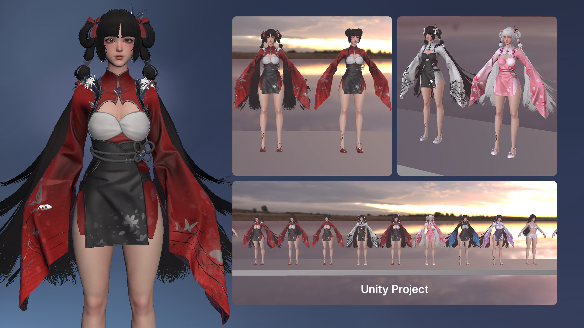 Xiao Jue Asian Girl - Game Ready Low-poly 3D model_20