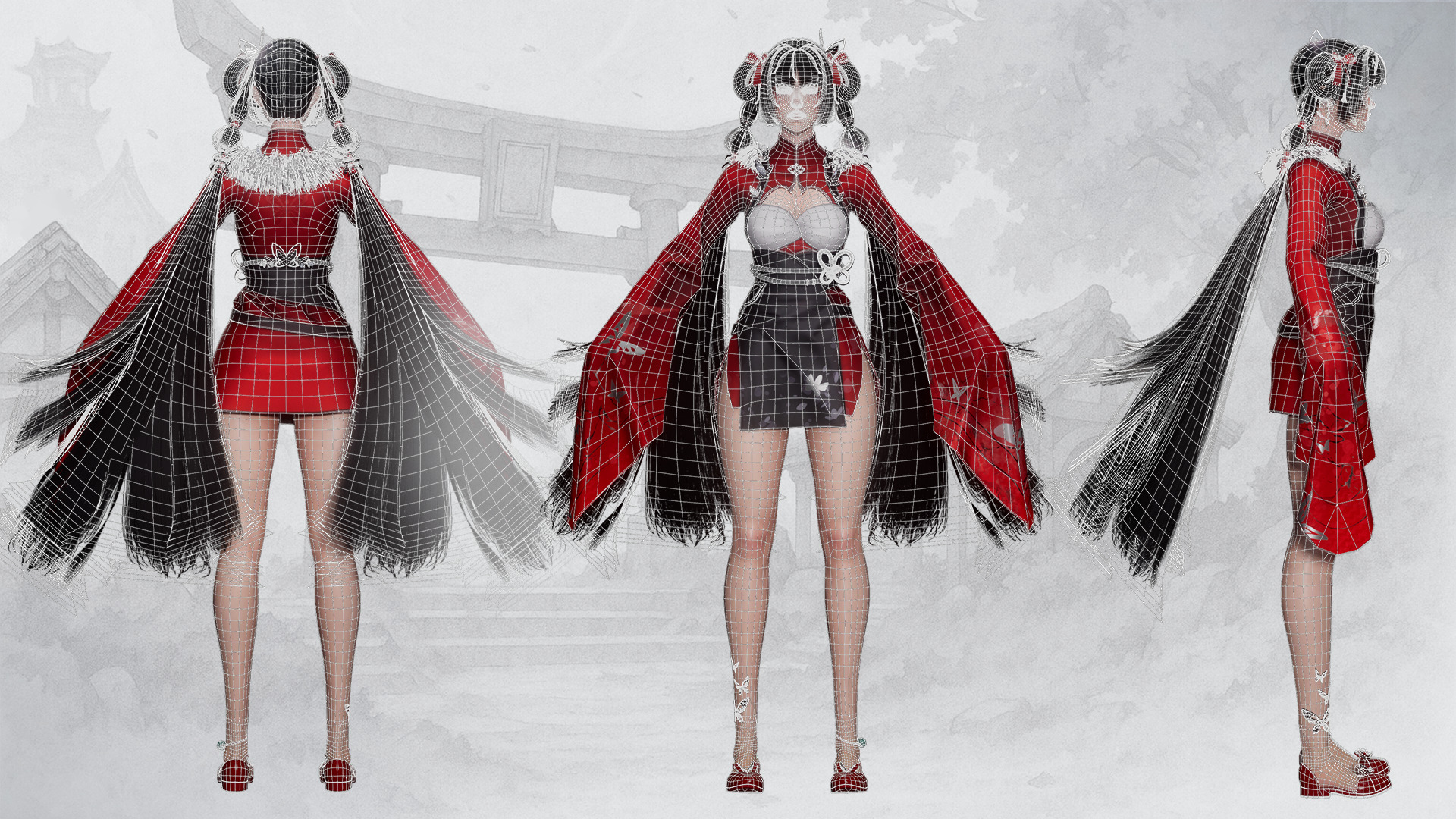 Xiao Jue Asian Girl - Game Ready Low-poly 3D model_24