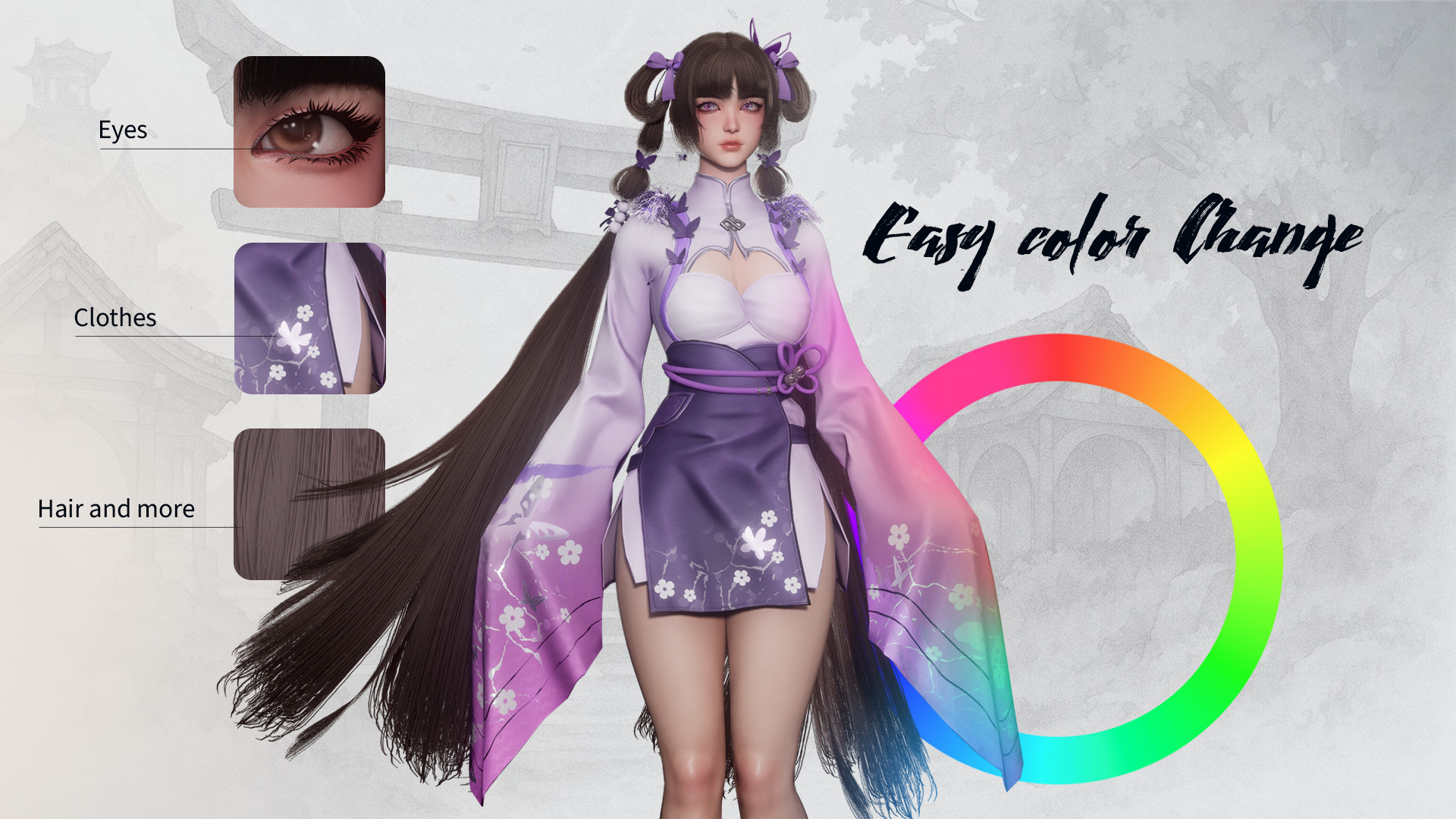 Xiao Jue Asian Girl - Game Ready Low-poly 3D model_5