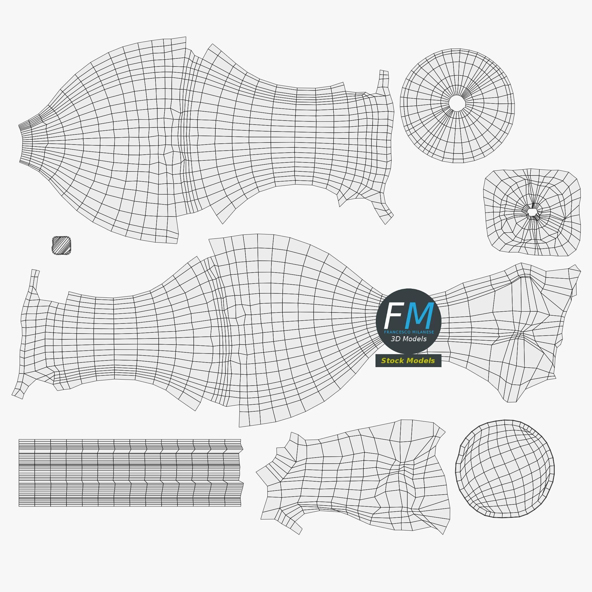 Ancient double handled amphora 3D model_11