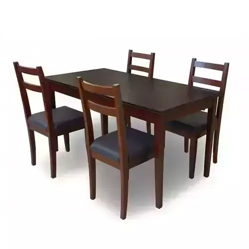 4 Seater Wooden Dining Table Set  Classic Rectangular Table 