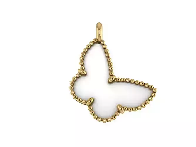 van cleef enamel butterfly pendant  3D print model