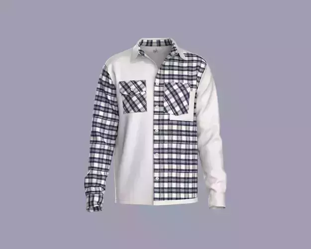 Mens Long Sleeve Shirt with pocket variation