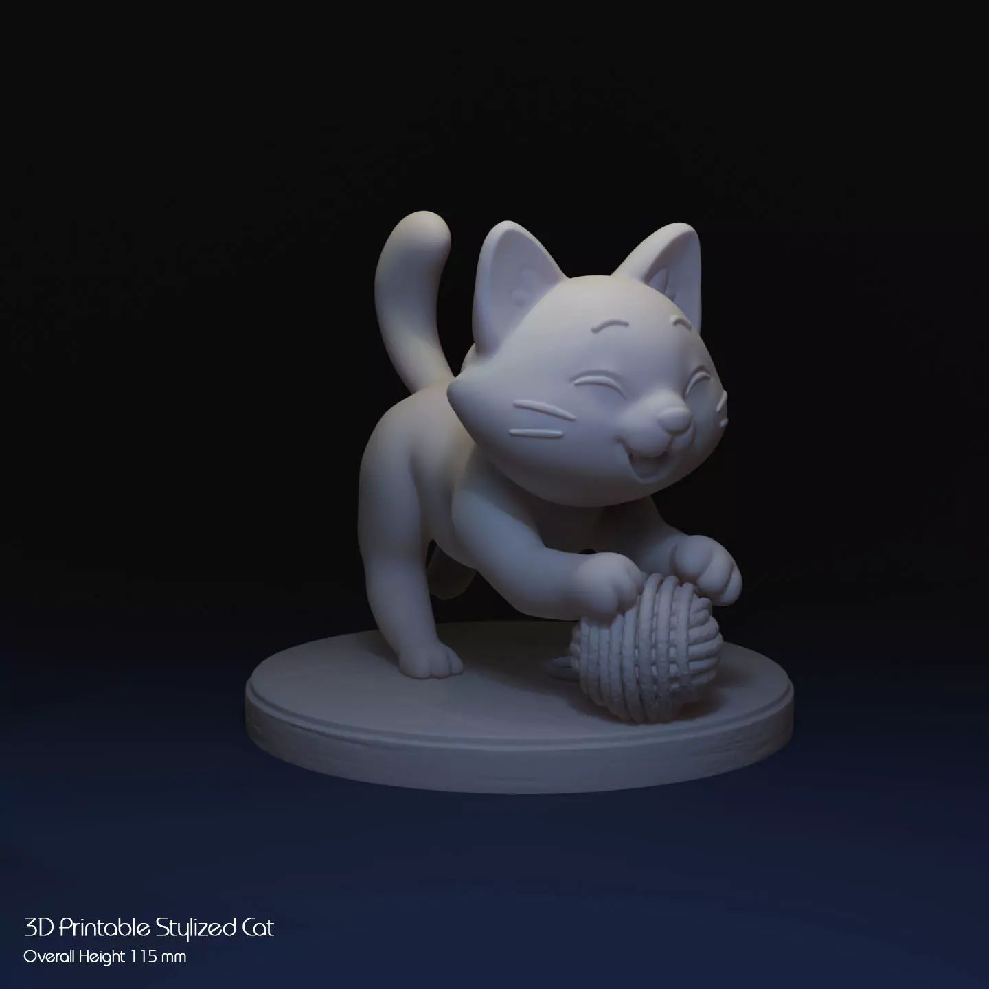 Playful Stylized Cat 3D print model