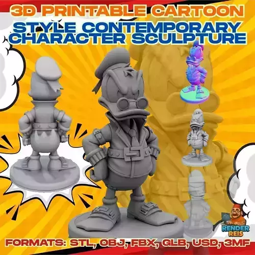 3D Printable Steampunk Donald Duck