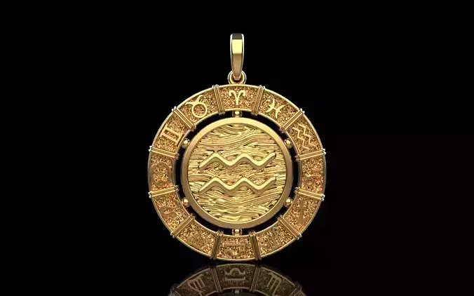 Aquarius zodiac sign model 1055 3D print model