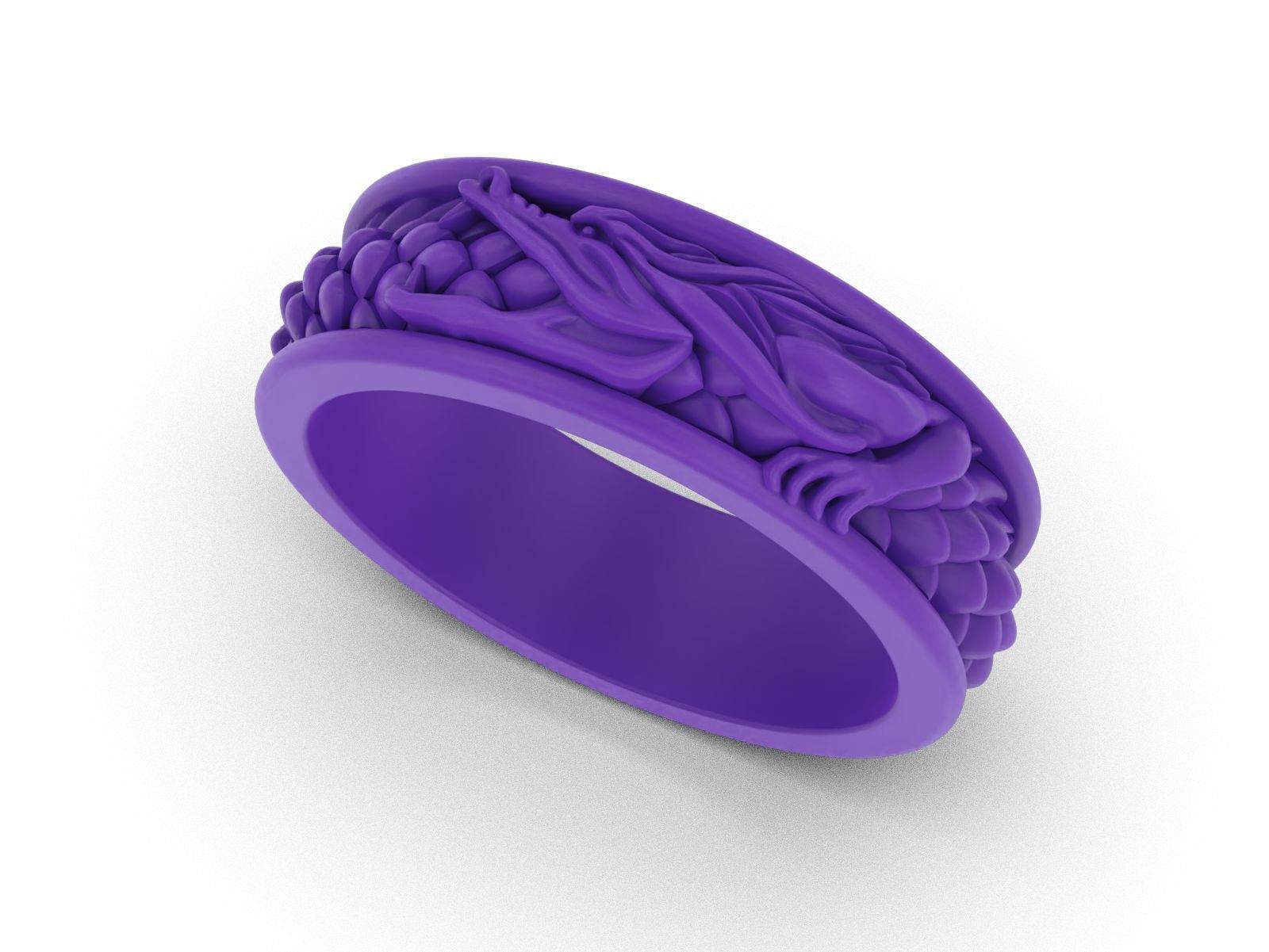 Ouroboros dragon band ring 3D print model_9