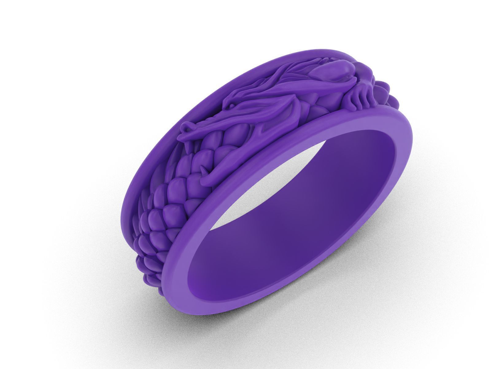 Ouroboros dragon band ring 3D print model_11