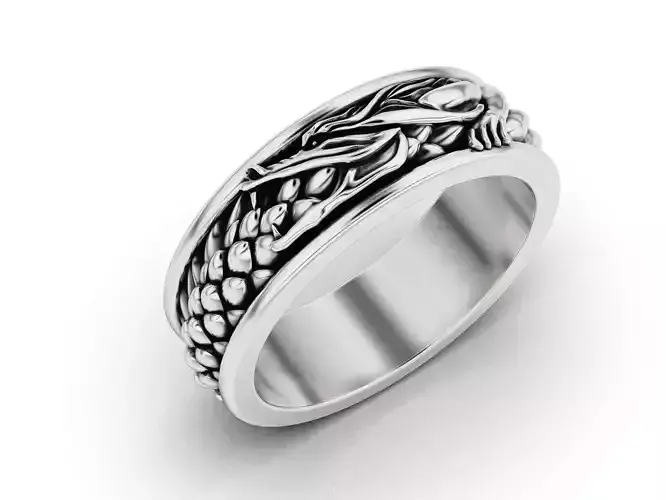 Ouroboros dragon band ring 3D print model