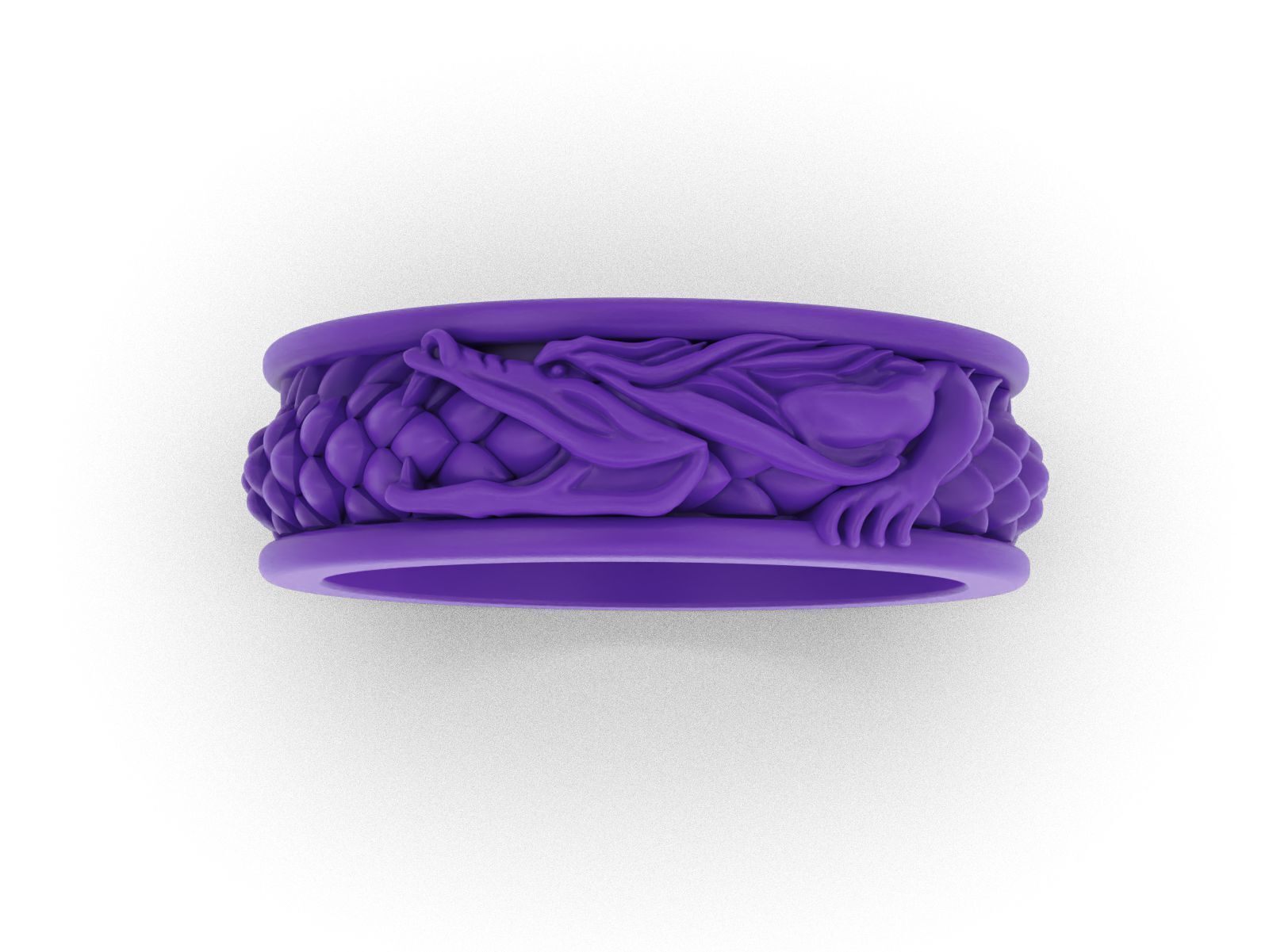 Ouroboros dragon band ring 3D print model_10