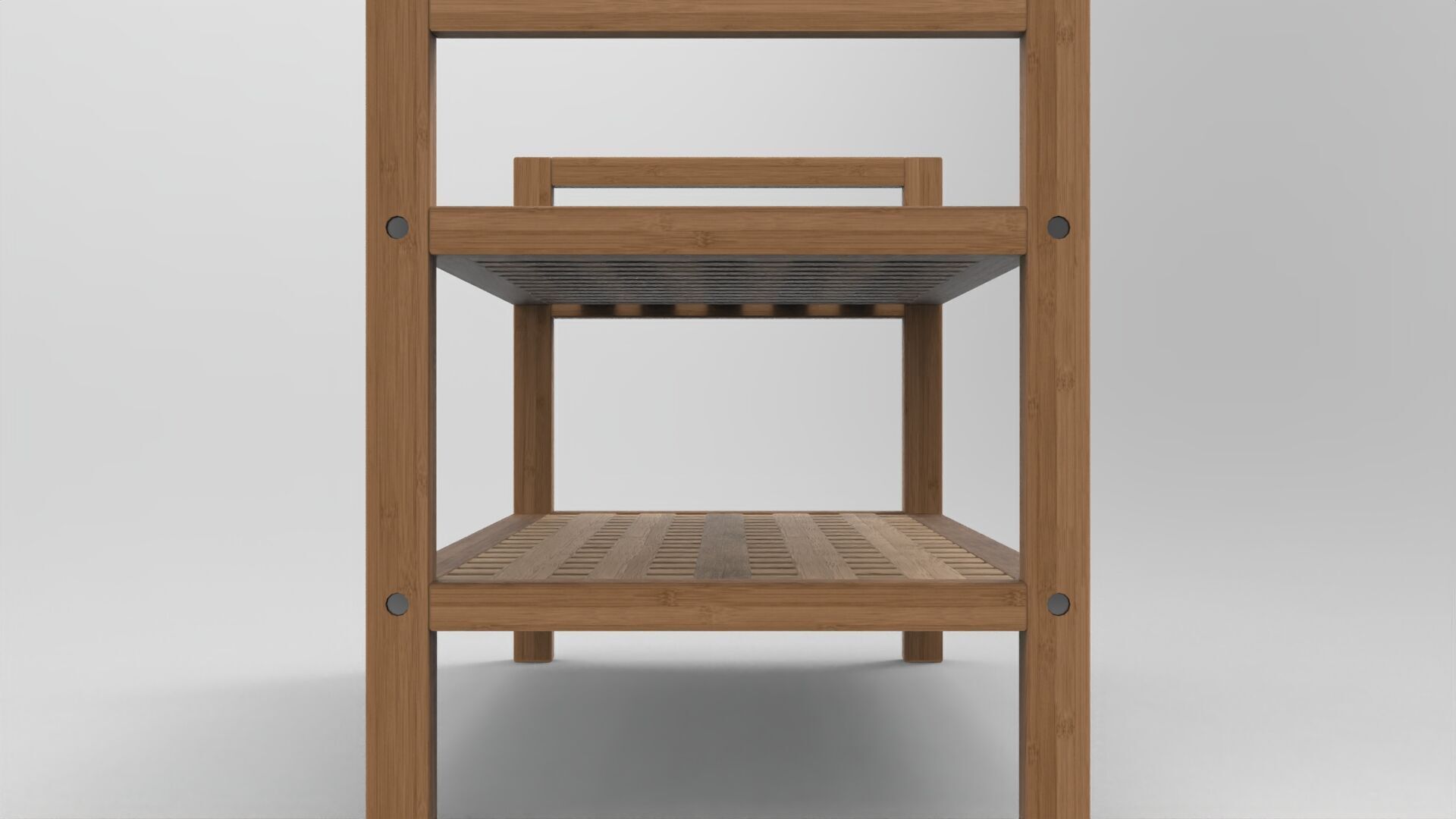 wood bed Low-poly 3D model_2