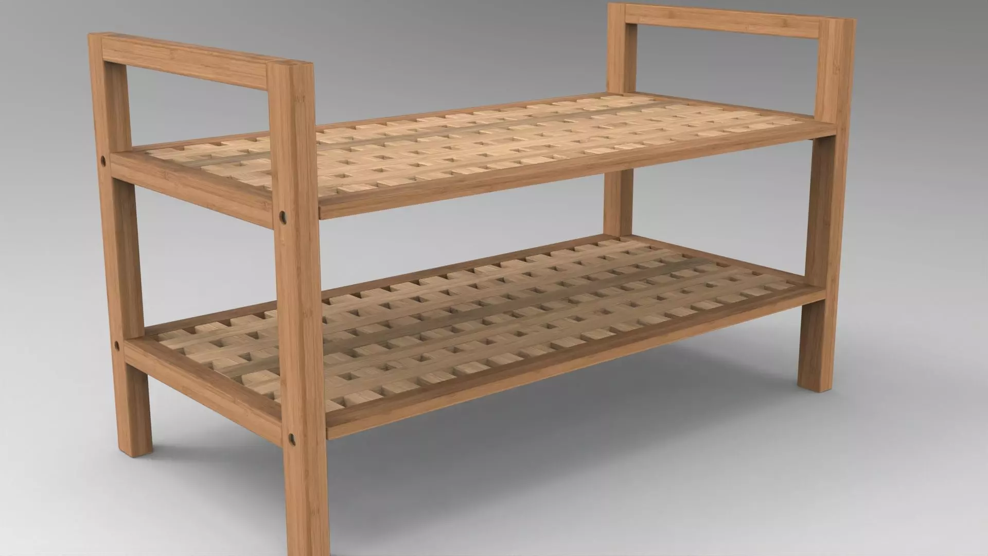 wood bed Low-poly 3D model_0