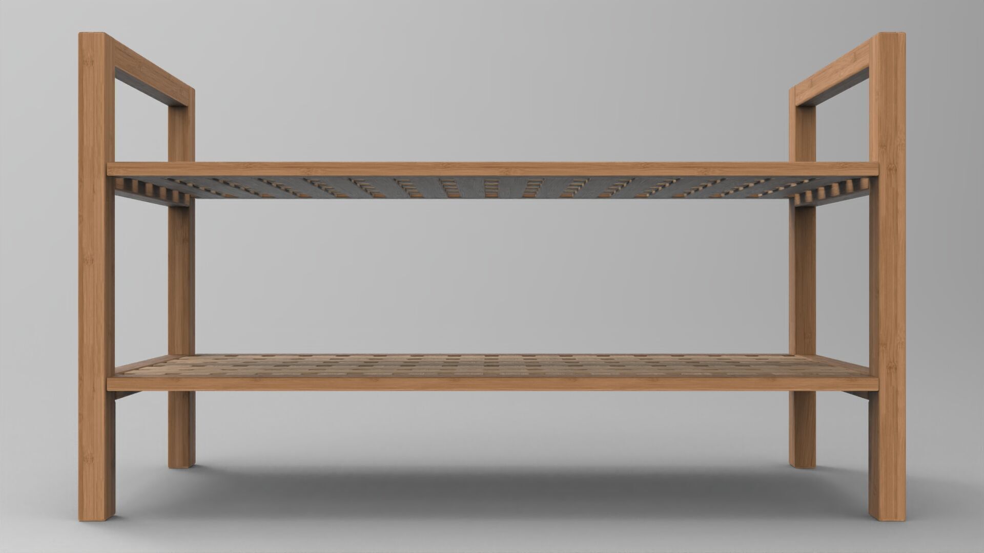 wood bed Low-poly 3D model_1