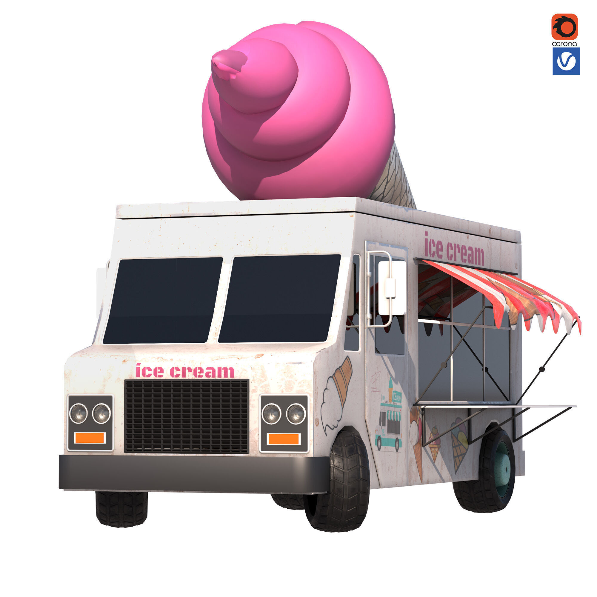 ice cream truck 3D model_2