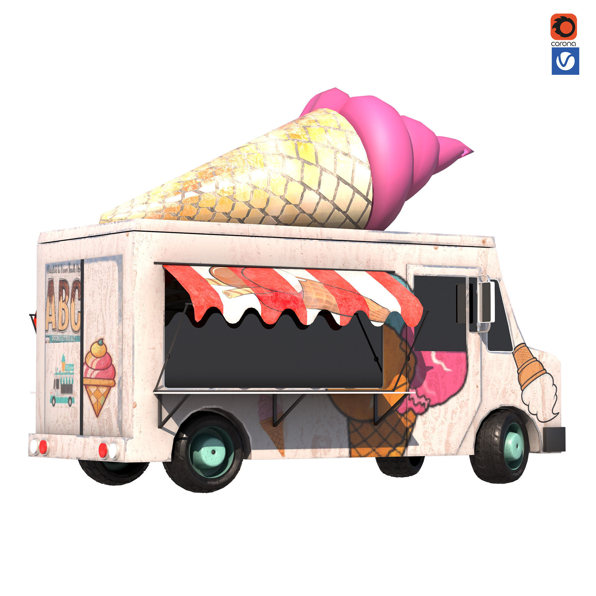 ice cream truck 3D model_1