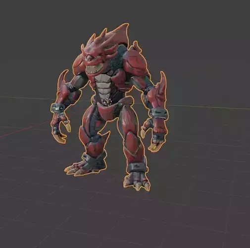 Alien Reptilian Warrior 3D Model Low-poly 3D model