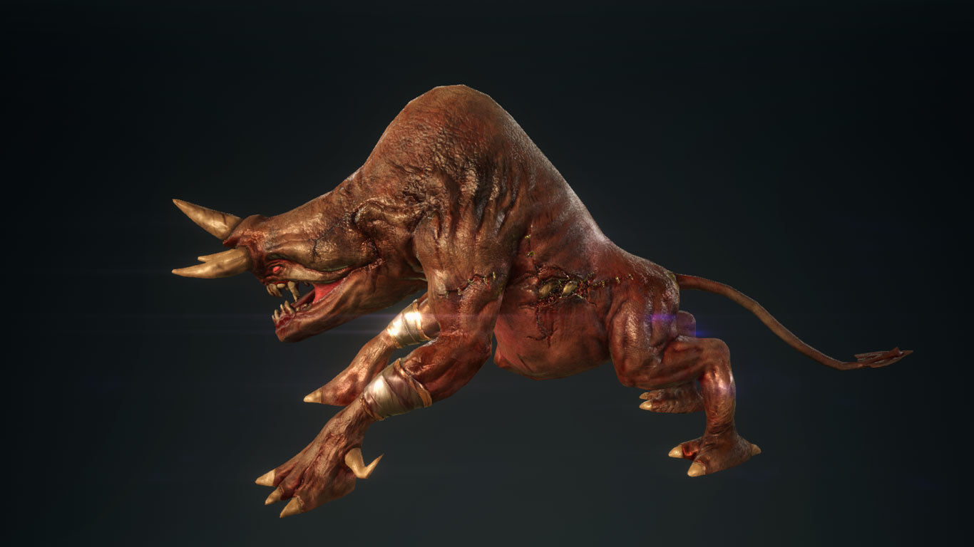 Horned Monster Low-poly 3D model_4