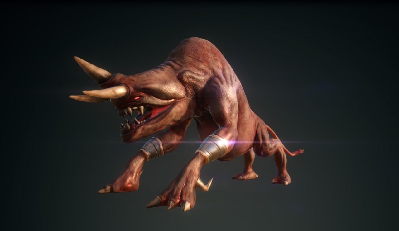 Horned Monster Low-poly 3D model_5