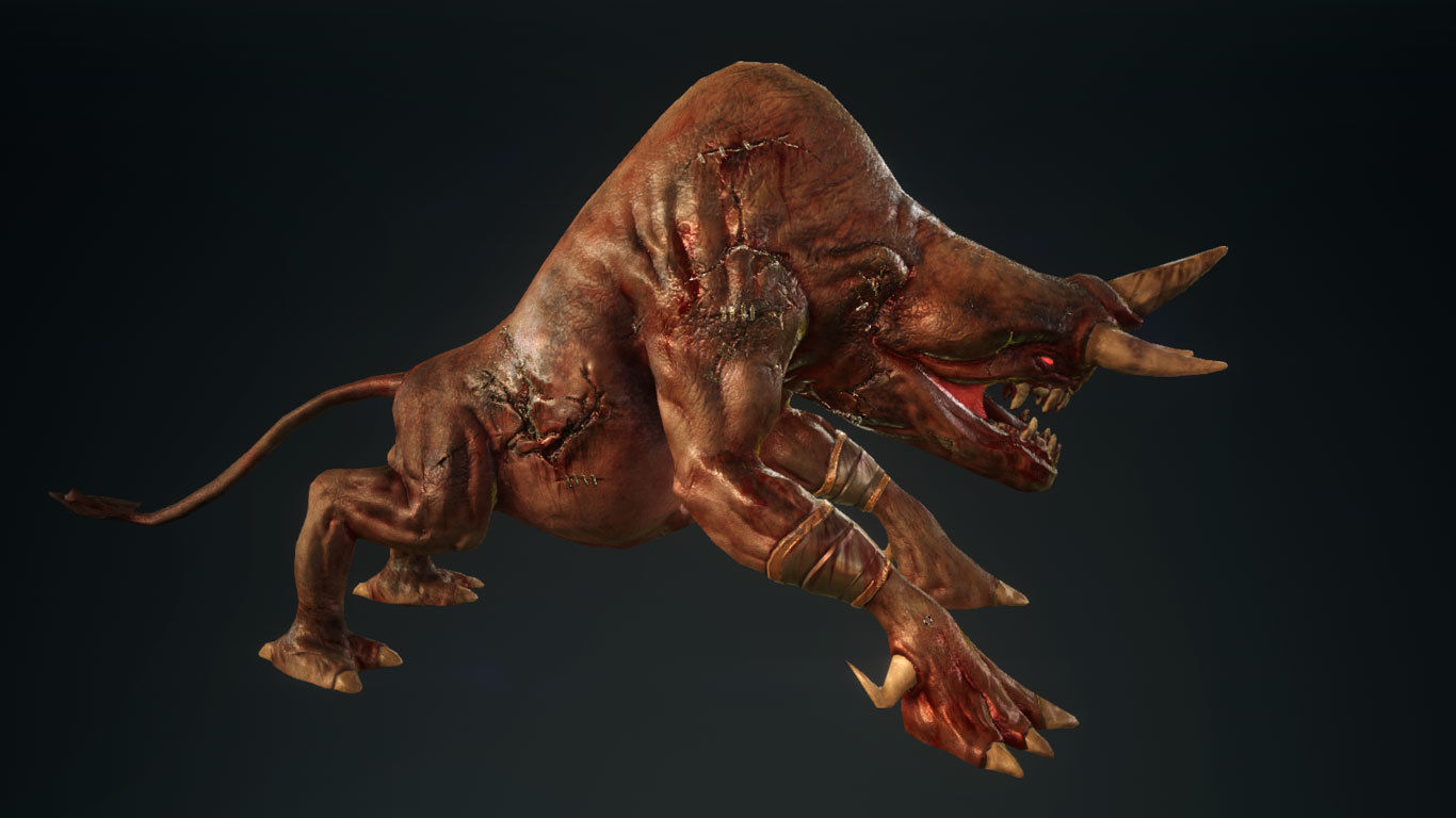 Horned Monster Low-poly 3D model_3