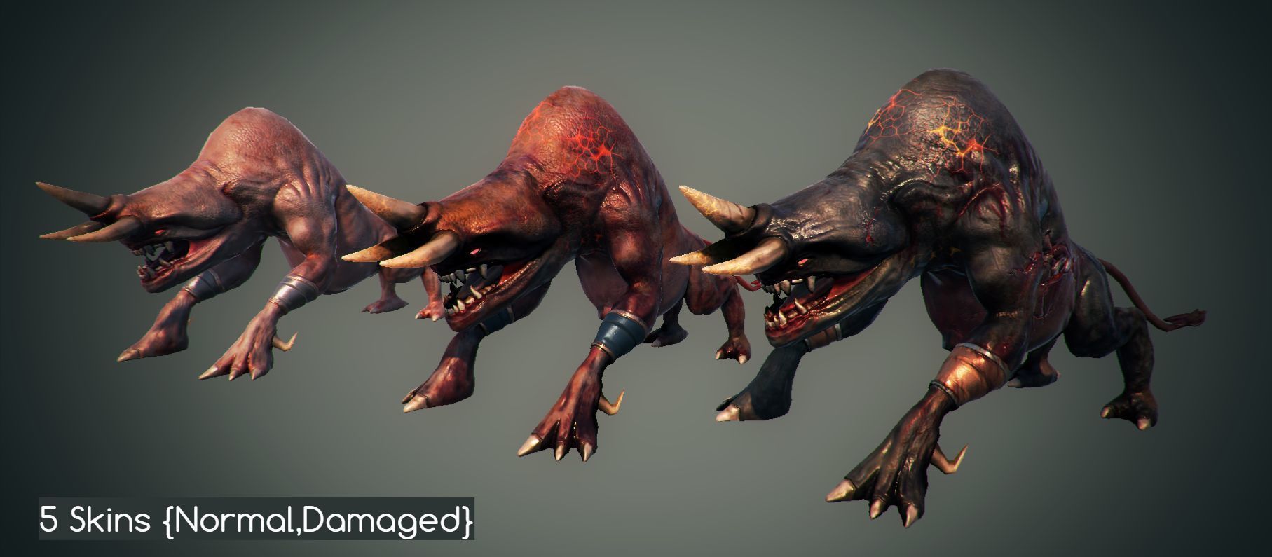 Horned Monster Low-poly 3D model_7