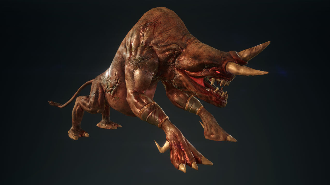 Horned Monster Low-poly 3D model_6