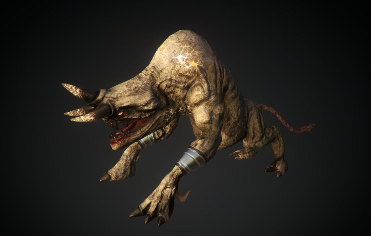 Horned Monster Low-poly 3D model_8