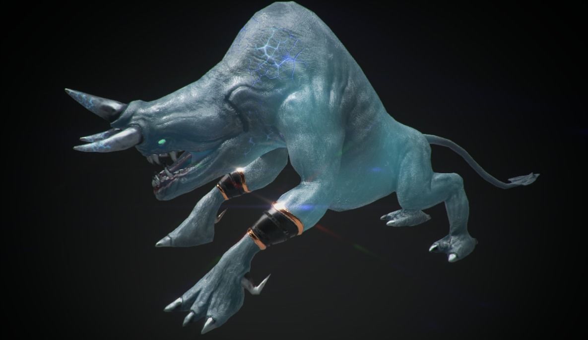 Horned Monster Low-poly 3D model_9