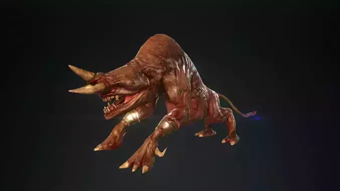 Horned Monster Low-poly 3D model