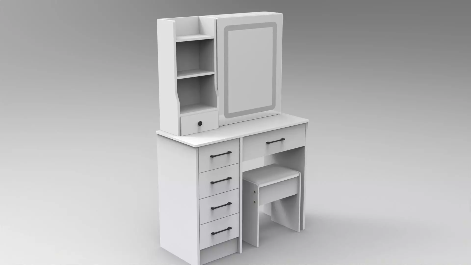 dressing table 002 Low-poly 3D model_0