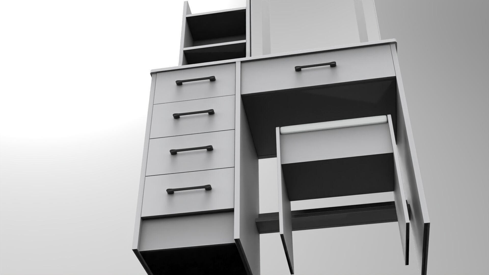 dressing table 002 Low-poly 3D model_5